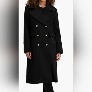 Karl Lagerfeld Paris Elegant Black Trench Coat/ Size XL/ NWT/ MRSP $729